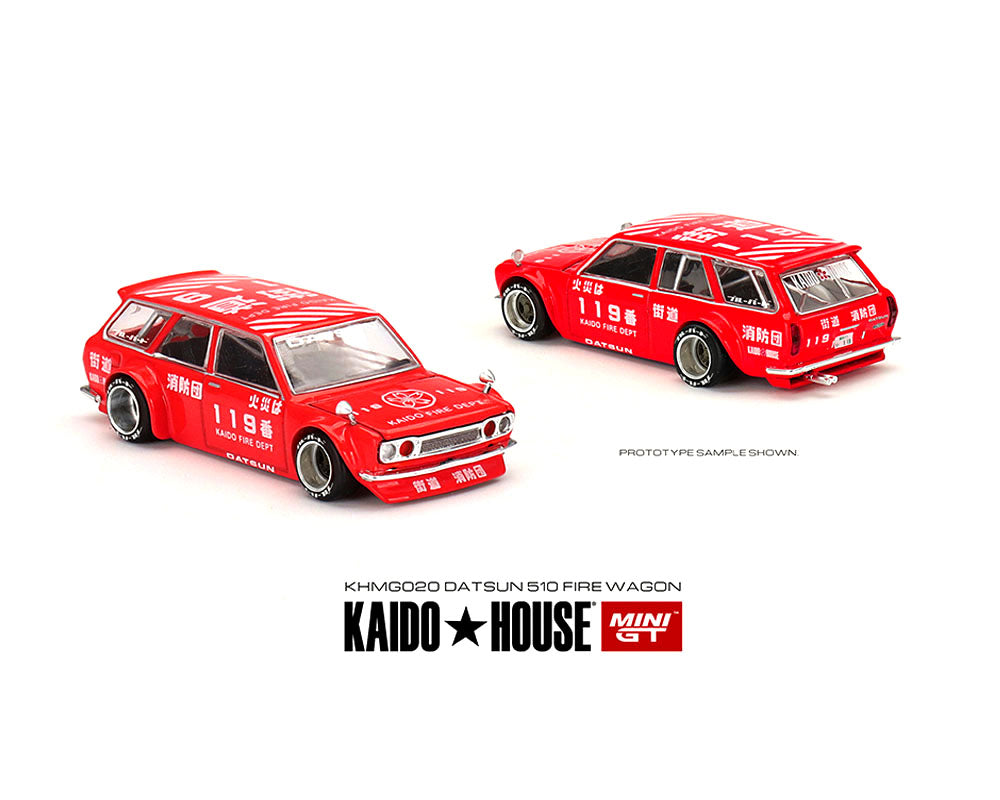 Mini GT X Kaido House Datsun Kaido 510 Wagon Fire Version 1 (Red