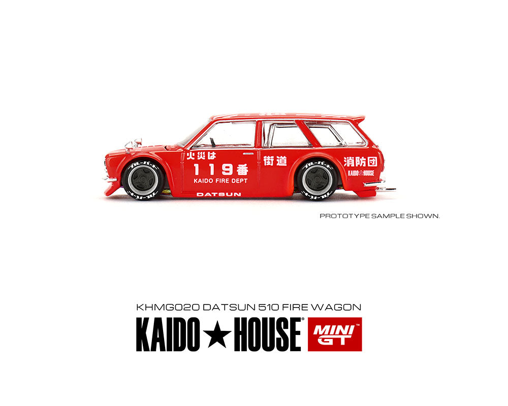 Mini GT X Kaido House Datsun Kaido 510 Wagon Fire Version 1 (Red